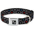 Load image into Gallery viewer, Dog Bone Seatbelt Buckle Collar - Vinyl Records Gray/Black/Red/Blue/White
