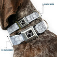 Load image into Gallery viewer, Dog Bone Black/Silver Seatbelt Buckle Collar - Volleyballs Stacked
