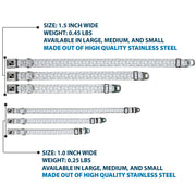 Dog Bone Black/Silver Seatbelt Buckle Collar - Volleyballs Stacked