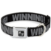 Dog Bone Seatbelt Buckle Collar - WINNING! Black/Gray