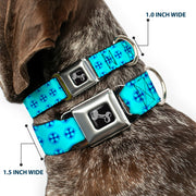 Dog Bone Seatbelt Buckle Collar - Wallpaper2 Baby Blue/Blue