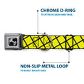 Load image into Gallery viewer, Dog Bone Seatbelt Buckle Collar - Wire Grid Yellow/Black/Gray
