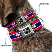 Dog Bone Seatbelt Buckle Collar - Wyoming Flags