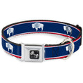 Load image into Gallery viewer, Dog Bone Seatbelt Buckle Collar - Wyoming Flags
