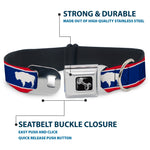 Dog Bone Seatbelt Buckle Collar - Wyoming Flags Bison Silhouette