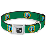Dog Bone Seatbelt Buckle Collar - Washington Flag