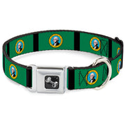 Dog Bone Seatbelt Buckle Collar - Washington Flags/Black
