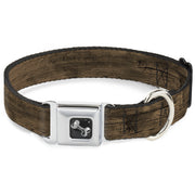 Dog Bone Seatbelt Buckle Collar - Wood Grain3 Horizontal Brown