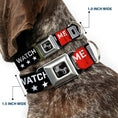 Load image into Gallery viewer, Dog Bone Seatbelt Buckle Collar - WATCH ME DAB/Stars Black/Red/White/Crackle Gray

