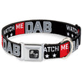 Load image into Gallery viewer, Dog Bone Seatbelt Buckle Collar - WATCH ME DAB/Stars Black/Red/White/Crackle Gray
