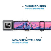 Dog Bone Seatbelt Buckle Collar - Washington MT. RAINIER Sunset Landscape