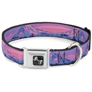 Dog Bone Seatbelt Buckle Collar - Washington MT. RAINIER Sunset Landscape