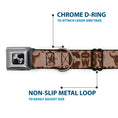 Load image into Gallery viewer, Dog Bone Black/Silver Seatbelt Buckle Collar - Western COWBOY Icons Collage Tan/Browns
