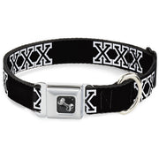 Buckle-Down Seatbelt Buckle Dog Collar - XXX Black/White