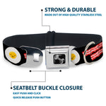 Dog Bone Seatbelt Buckle Collar - Bacon & Eggs Black