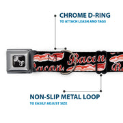 Dog Bone Seatbelt Buckle Collar - BACON Baseball Script
