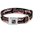 Load image into Gallery viewer, Dog Bone Seatbelt Buckle Collar - BACON Baseball Script
