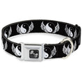 Load image into Gallery viewer, Dog Bone Seatbelt Buckle Collar - Yin Yang w/Wings Black/White
