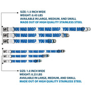 Dog Bone Seatbelt Buckle Collar - YOU MAD BRO White/Royal