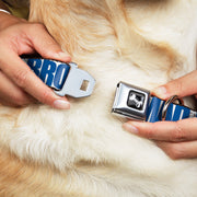 Dog Bone Seatbelt Buckle Collar - YOU MAD BRO White/Royal