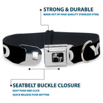 Dog Bone Seatbelt Buckle Collar - YOLO Black/White