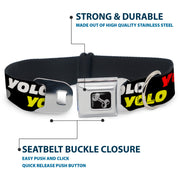 Dog Bone Seatbelt Buckle Collar - YOLO2 Black/Red/White/Gray/Yellow