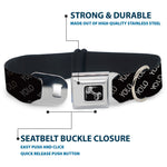 Dog Bone Seatbelt Buckle Collar - YOLO Diagonal Black/Gray/White