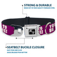 Load image into Gallery viewer, Dog Bone Seatbelt Buckle Collar - YOU'VE GOT TO BE KIDDING ME! Purple/White

