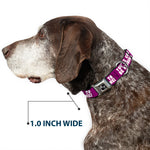 Dog Bone Seatbelt Buckle Collar - YOU'VE GOT TO BE KIDDING ME! Purple/White