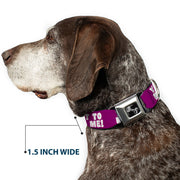 Dog Bone Seatbelt Buckle Collar - YOU'VE GOT TO BE KIDDING ME! Purple/White