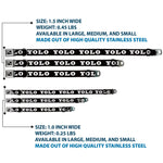 Dog Bone Seatbelt Buckle Collar - YOLO Bold Black/White