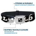 Load image into Gallery viewer, Dog Bone Seatbelt Buckle Collar - YOLO Bold Black/White
