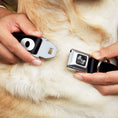 Load image into Gallery viewer, Dog Bone Seatbelt Buckle Collar - YOLO Bold Black/White
