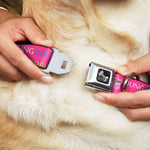 Dog Bone Seatbelt Buckle Collar - YOUNG WILD AND FREE Pink/White/Blue/Yellow/Green
