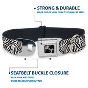Dog Bone Seatbelt Buckle Collar - Zebra 2 White