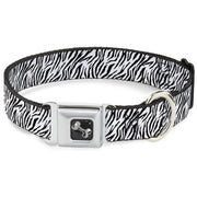 Dog Bone Seatbelt Buckle Collar - Zebra 2 White