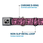 Dog Bone Seatbelt Buckle Collar - Zebra 2 Baby Pink
