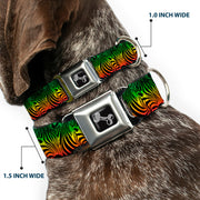 Dog Bone Seatbelt Buckle Collar - Zebra Head Rasta