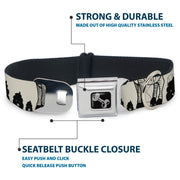 Dog Bone Seatbelt Buckle Collar - Zebra Poops Off-White/Black