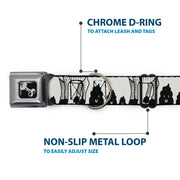 Dog Bone Seatbelt Buckle Collar - Zebra Poops Off-White/Black