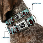 Dog Bone Seatbelt Buckle Collar - Zebra Poops Color