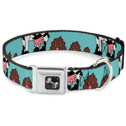 Dog Bone Seatbelt Buckle Collar - Zebra Poops Color