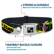 Dog Bone Seatbelt Buckle Collar - Zombies Biohazard Black/Yellow/Green