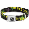 Load image into Gallery viewer, Dog Bone Seatbelt Buckle Collar - Zombies Biohazard Black/Yellow/Green
