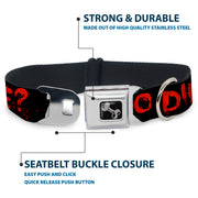 Dog Bone Seatbelt Buckle Collar - Zombies Y U NO DIE Black/White/Red