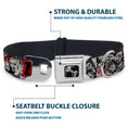 Load image into Gallery viewer, Dog Bone Seatbelt Buckle Collar - ZOMBIE KILLER w/Stacked Zombies Sketch
