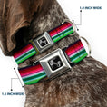 Load image into Gallery viewer, Dog Bone Seatbelt Buckle Collar - Zarape1 Horizontal Red/White/Green
