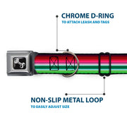 Dog Bone Seatbelt Buckle Collar - Zarape1 Horizontal Red/White/Green