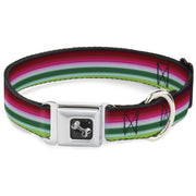 Dog Bone Seatbelt Buckle Collar - Zarape1 Horizontal Red/White/Green