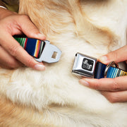 Dog Bone Seatbelt Buckle Collar - Zarape2 Vertical Multi Color Stripe